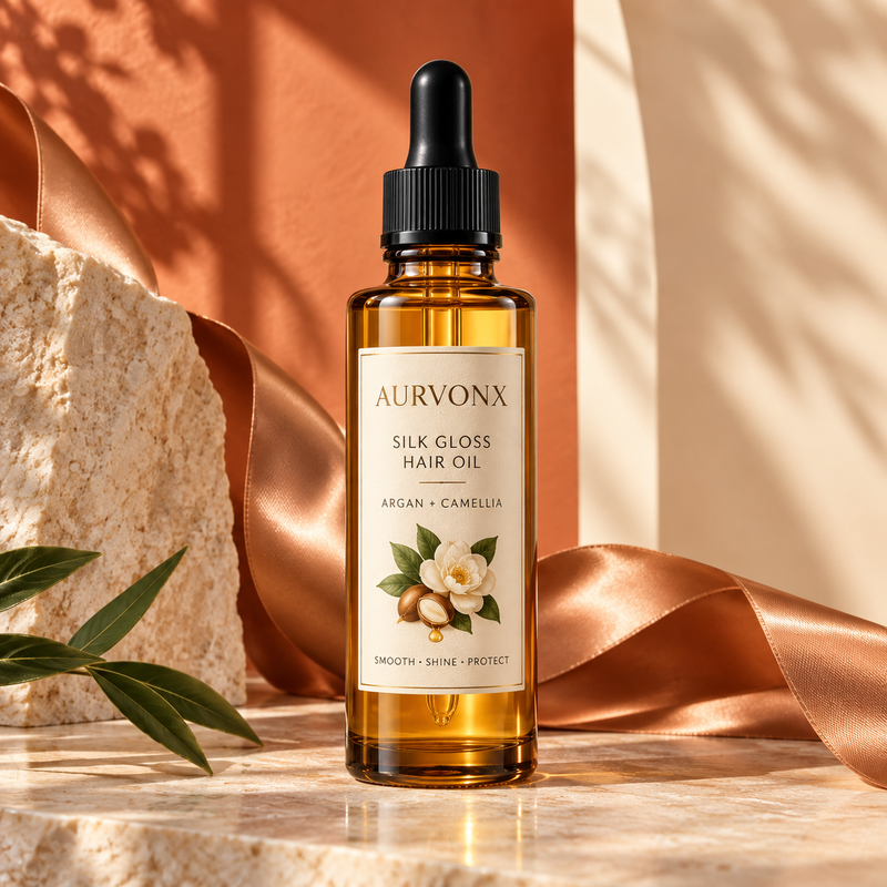 Camellia Nourishing Hair Oil private-label product concept
